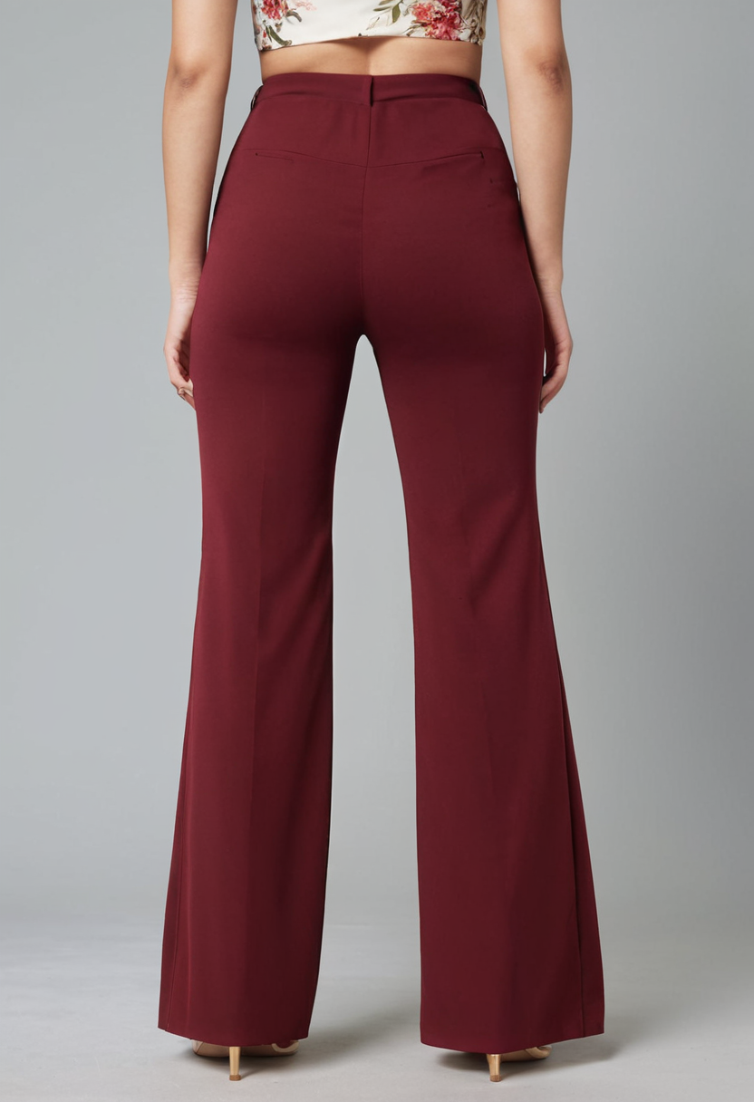 Elegant Maroon Trousers for Women – Perfect for Everyday & Work